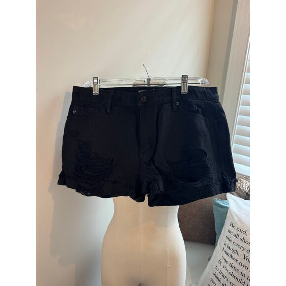 KanCan Estilo Black Denim Jean Short size large - Picture 1 of 5